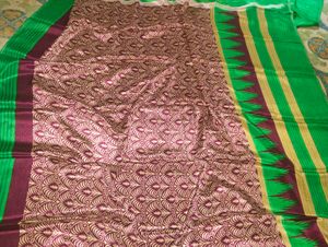 Elegant Green & Brown Saree