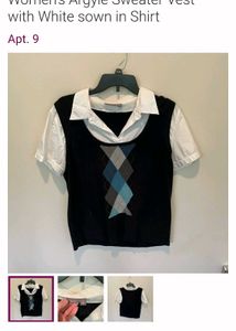 Apt. 9 Argyle Sweater Vest Top