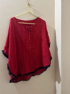 Red Flowy Top