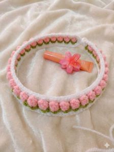 Combo tulip Crochet Headband and pouch