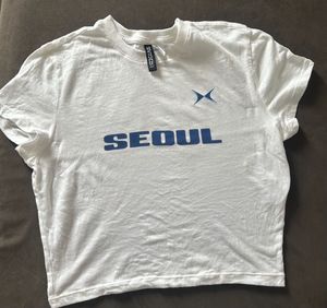 H&M PRINTED Y2K SEOUL CROP TOP SIZE XS
