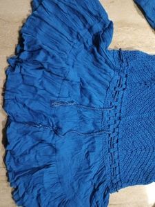 Blue Peasant Blouse