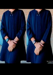 Navy Drop Waist Dress