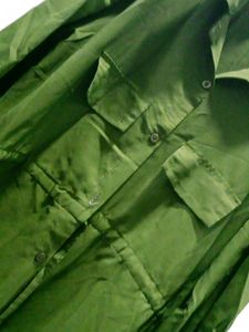 Dark Green Pocket Design Elastic Dress