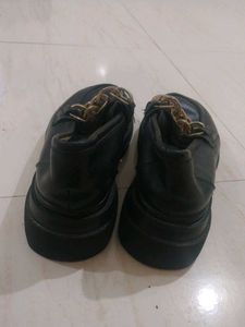 Black Loafers with Gold Chain Detail size 35/36