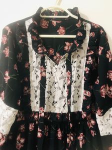 Floral Lace Accent Dress