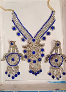 Royal Blue Rhinestone Bridal Jewelry Set
