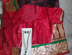 Beautiful Black  &amp; Red Georgette Benarasi Sarees