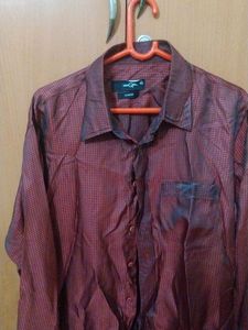 Maroon Sheen Full Sleeve Party Shirt