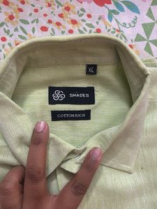 SHADES Cotton Rich Shirt - XL - Light Green