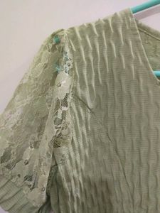 Green Textured Blouse