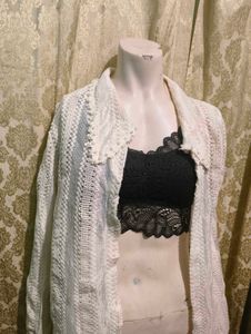 lace bralette with cardigan