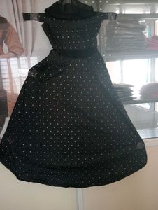 Elegant Black Polka Dot Dress