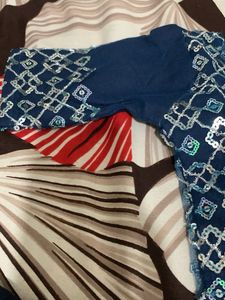 Blue Baby Girl Embellished Kurti Set