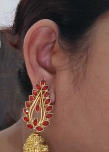 Leaf Pattern Jhumkas