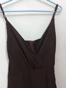 Brown Spaghetti Strap Maxi Dress