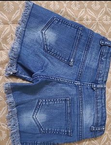 Combo of embroidered denim shorts &amp; top