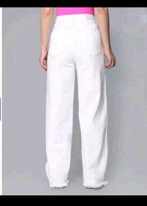 (With Tag) White Straight Jeans For Women