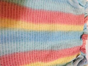 Rainbow Off-Shoulder Top