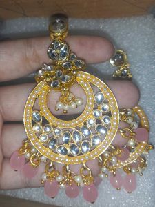 Pink Jhumka Set