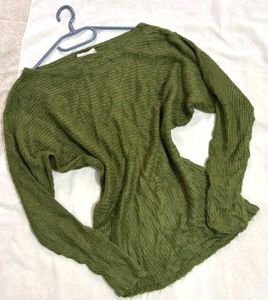 🎁Buy1 Get1 Free Green Long Sleeve Sweater Top A