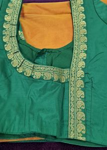 ...Beautiful Silk Saree With Stiched Blouse 34 To