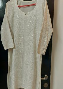 White Embroidered Kurti
