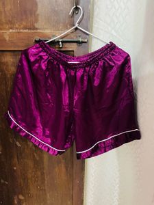 Purple Satin Pajama Top