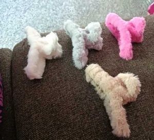 Fluffy Hair Claw Clip Set