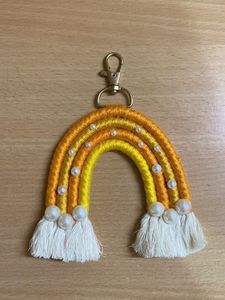 Rainbow Macrame Keychain