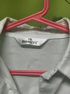 Woman Regular Fit Solid Curved Collar Formal Shirt