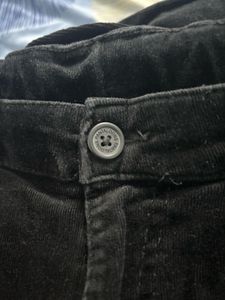 Pantaloons Juniors Corduroy Black Trousers