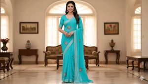 beautiful saree 😍🩵🦋