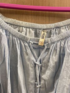 Chic Blue Peasant Top