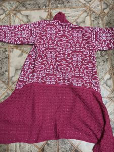 Pink Floral Knit Cardigan