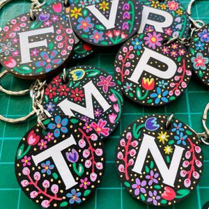 CUSTOMISED MANDALA ART HAND PAINTED KEYCHAINS🎀