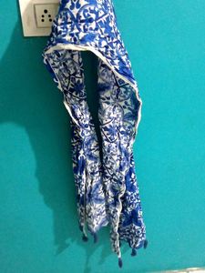 Blue Patterned Scarf