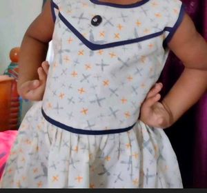 Half White Baby Gown