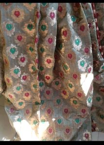 Designer Multicolour Silk With Handwork Touc