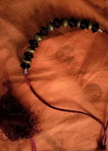 Brass and Garnet Beaded Neckpiece