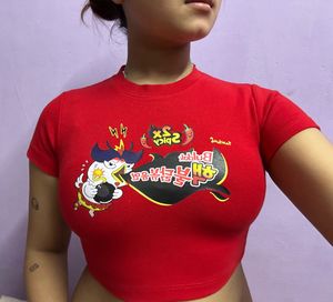 Red Buldak Ramen Crop Top