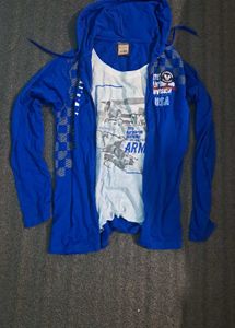 Blue Long Sleeve Hoodie