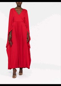 Valentino Garavani cape-effect pleated silk-george