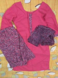 Pink Pure Cotton Kurtaset