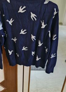 Hush Bird Print Zip Cardigan/ Shrug