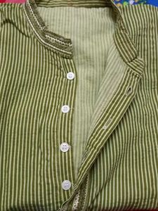 Striped Green Stripped KURTHA