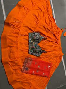 Navratri Orange Lehenga Choli Set