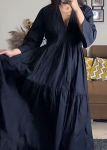 black maxi dress