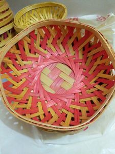 Pure Bamboo  Multicolor Basket