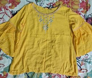 Yellow Embellished Blouse